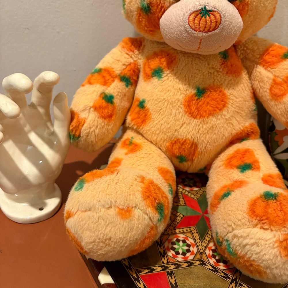 Build A Bear Pumpkin Nose Retired 2012 Teddy Bear Fall Halloween Retired BAB - Picture 3 of 9
